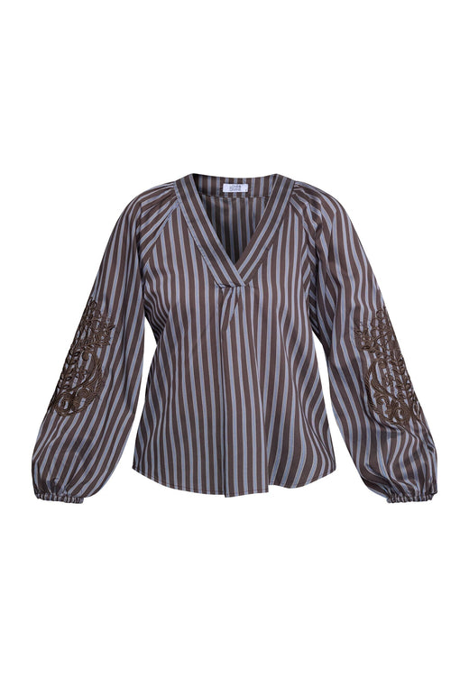 Love & Divine - Love1529-2 20039 - 833 - Brown Stripe Bluser 