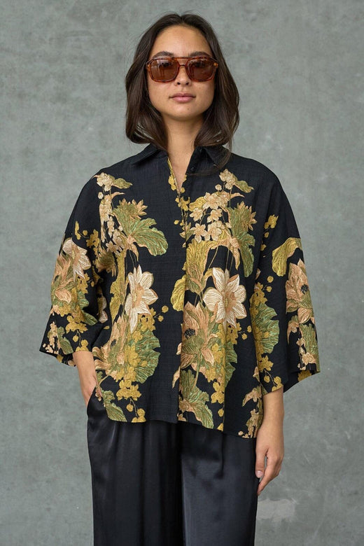 Love & Divine - Love1553 19965 - 001 - Black Paisley Bluser 