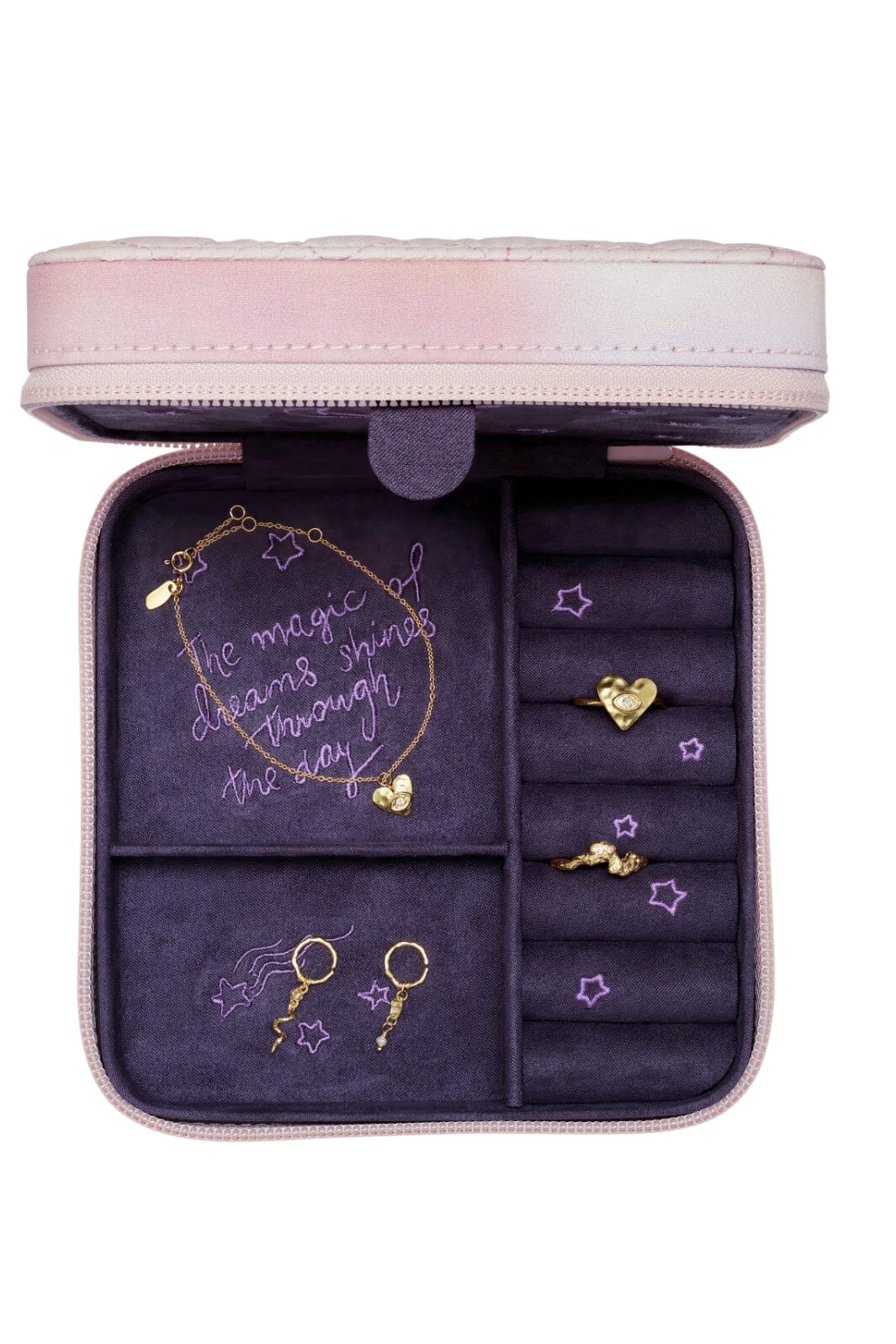 Maanesten - Jewelry Box Moon And Stars Rose  - 100% Recycled Polyester 