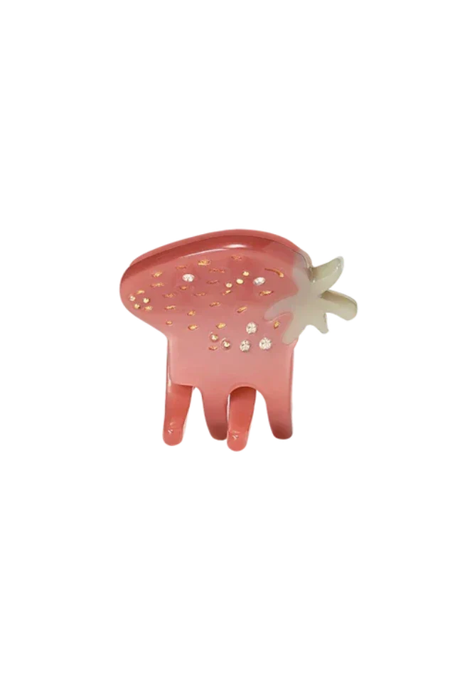 Maanesten - Small Strawberry Hairclaw Cranberry - 4169 Hårklemmer 