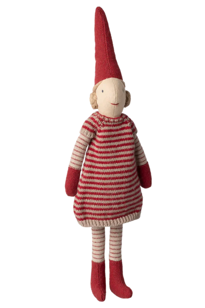 Maileg - Nisse, Str. 1 - Pige - Strikket Kjole - 14-5411-00 Julepynt 