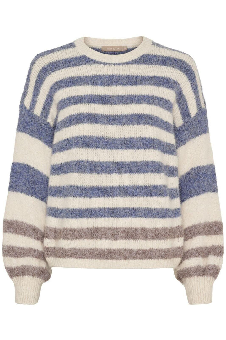 Marta Du Chateau - Mdccassie Knit 8130 - Beige/Jeans8819/Fango8804 Strikbluser 