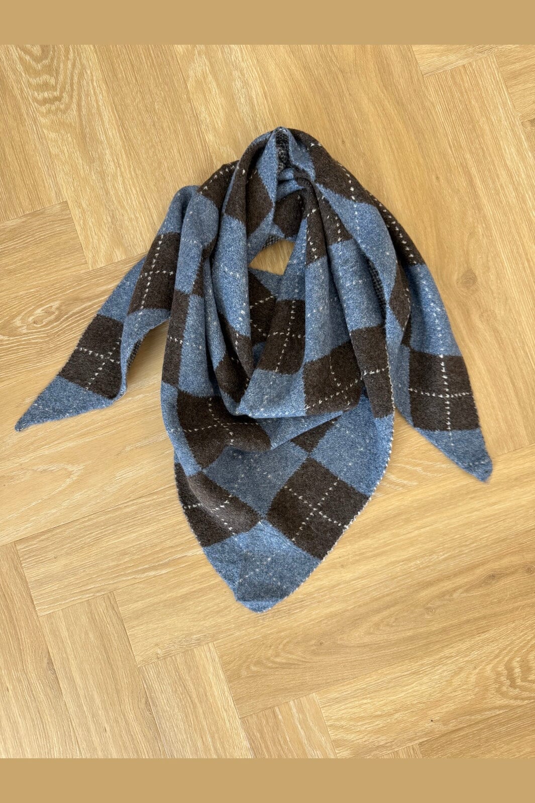 Marta Du Chateau - Mdcgretzel Scarf BA-3446 - Jeans Blue/Coffee