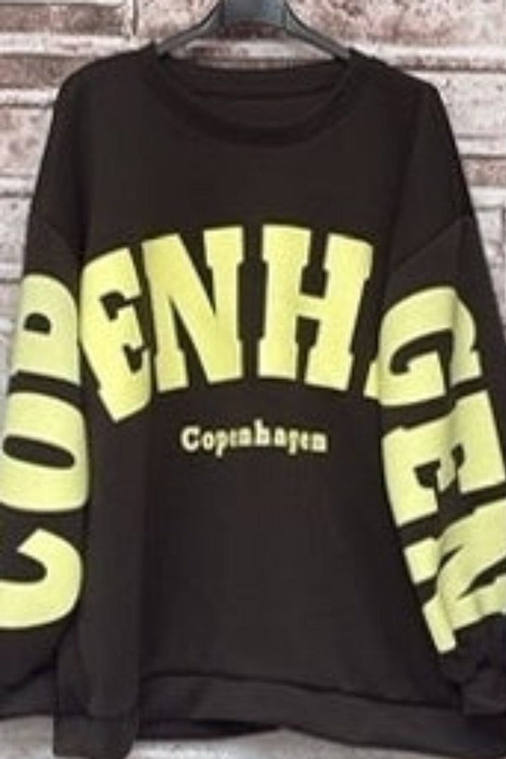 Marta Du Chateau - Mdchibiscus Sweatshirt 22659 - Brown/Yellow