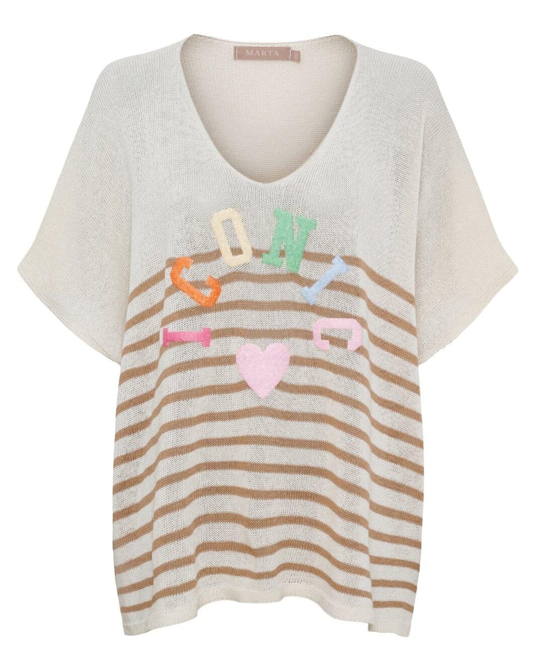 Marta Du Chateau - Mdcjulissa Knit Al6108 - Camel Strikbluser 