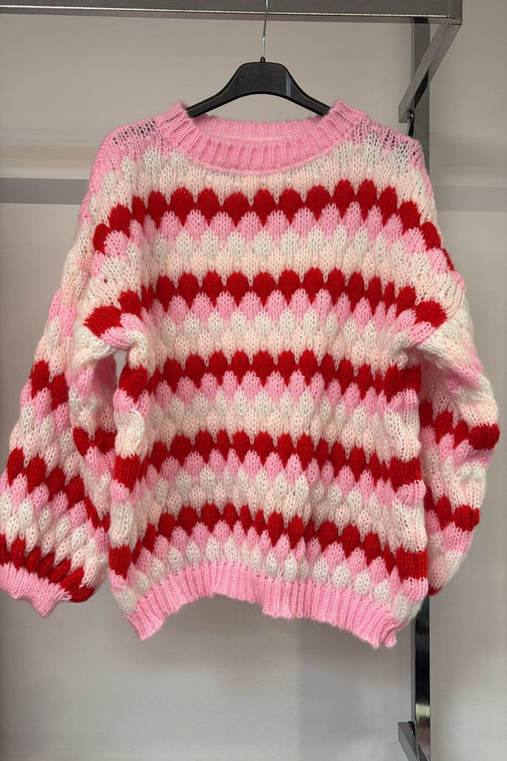 Marta Du Chateau - Mdcmy Knit 9660 - Pink Strikbluser 