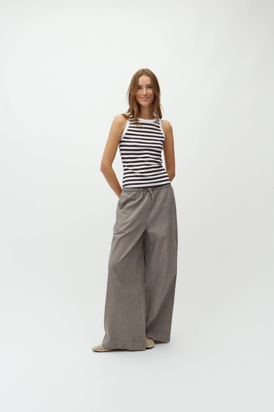 MbyM - Clari-M 59319626 - V28 - Java White Stripe Bukser 