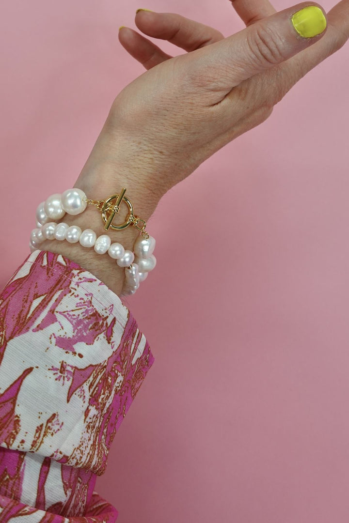 Mellow Moon - Armbånd - Forgyldt & Perle