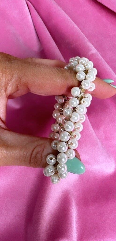 Mellow Moon - Elastik Med Perler - Forgyldt Hårelastikker 