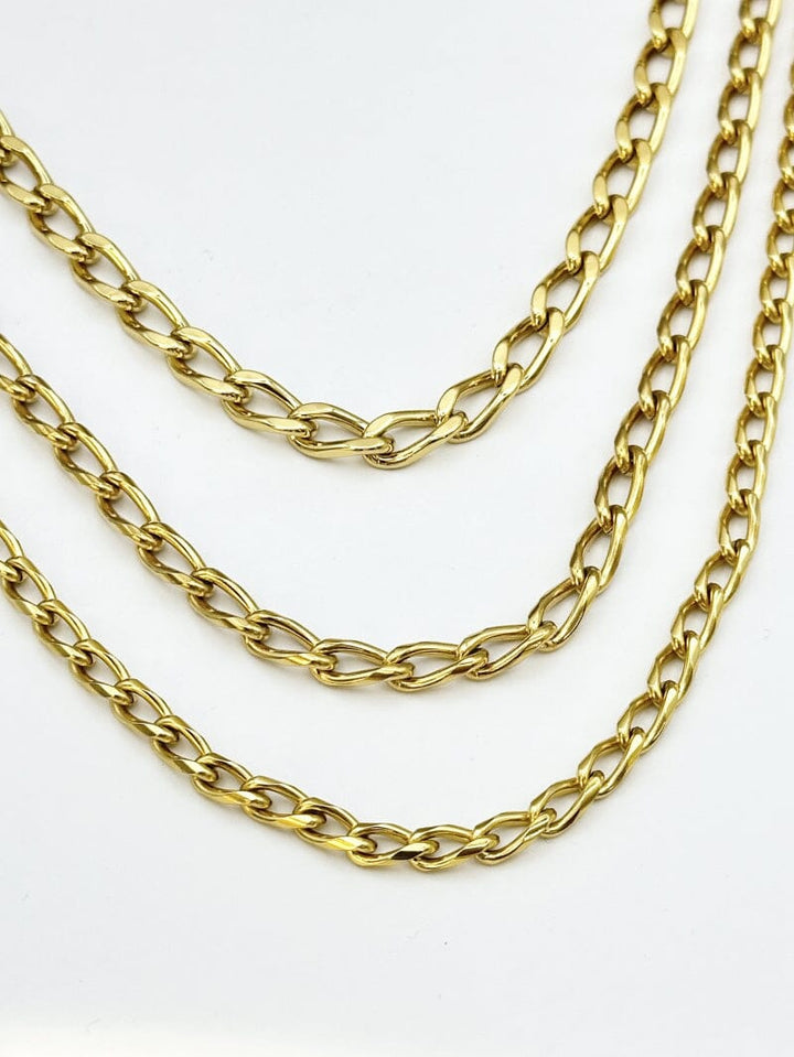 Mellow Moon - Figaro Mesh Necklace figaro02 - Forgyldt