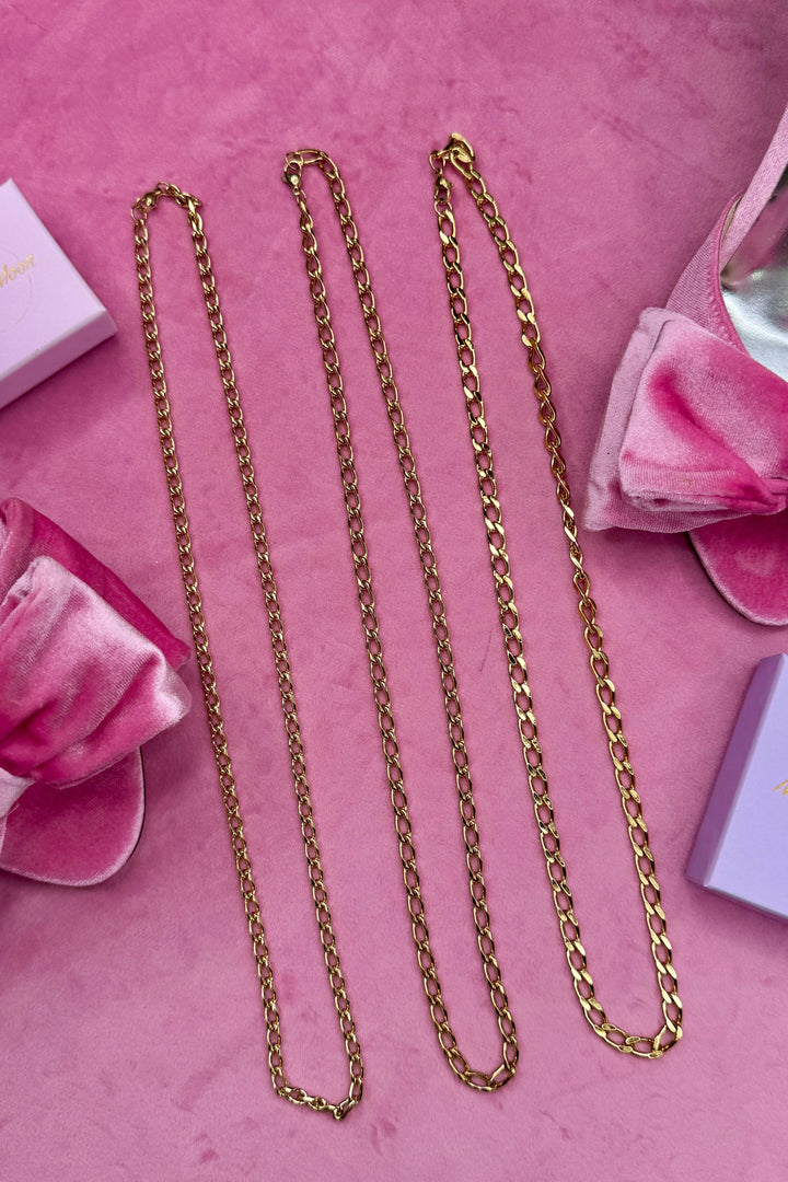 Mellow Moon - Figaro Mesh Necklace figaro02 - Forgyldt
