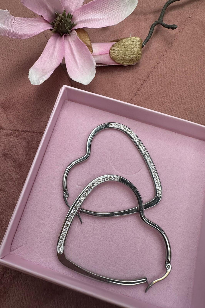 Mellow Moon - Heart Hoop Stone - Forsølvet