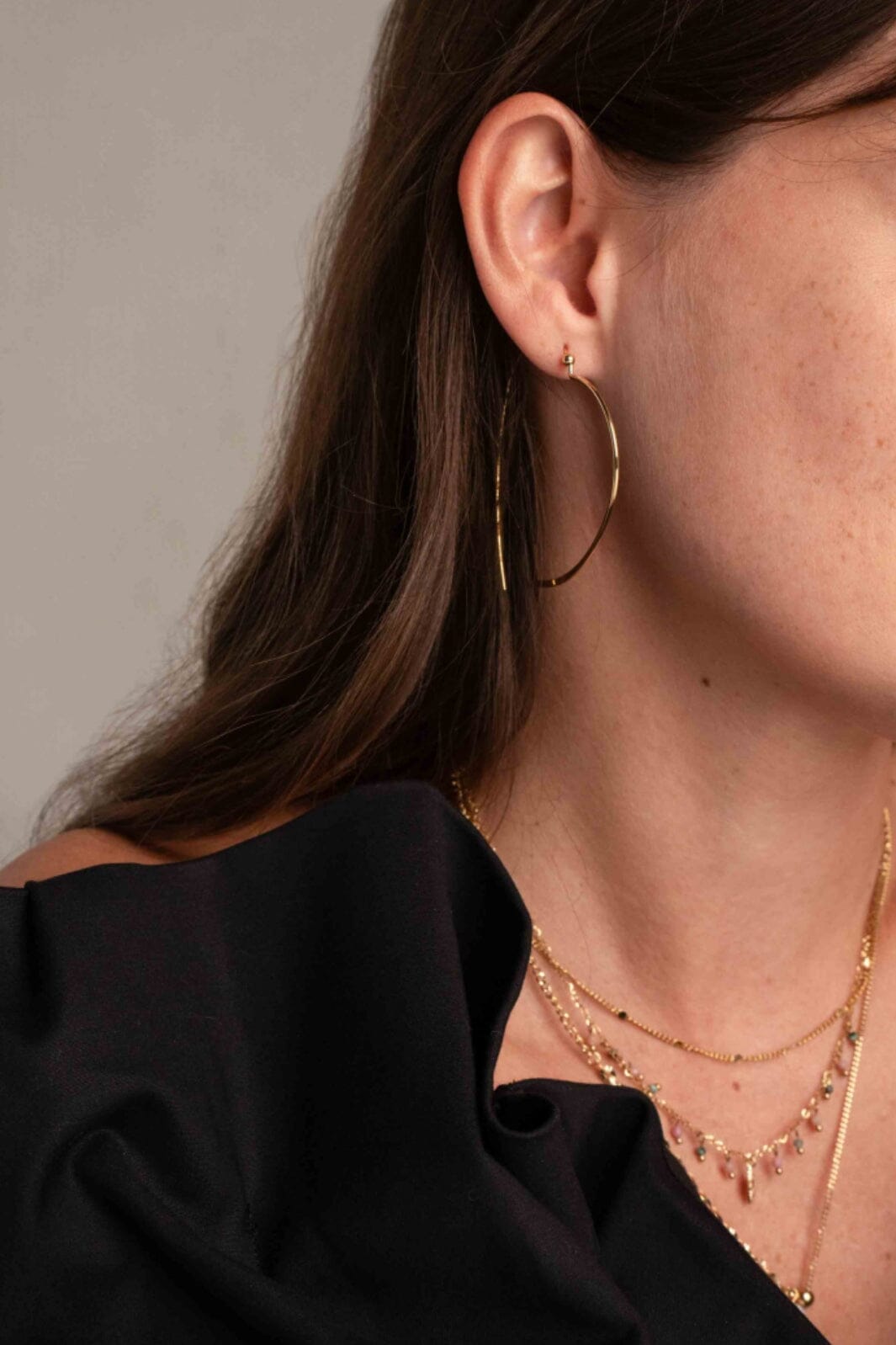 Mellow Moon - Hoop Earrings Aona Bs1493e0580 - Forgyldt