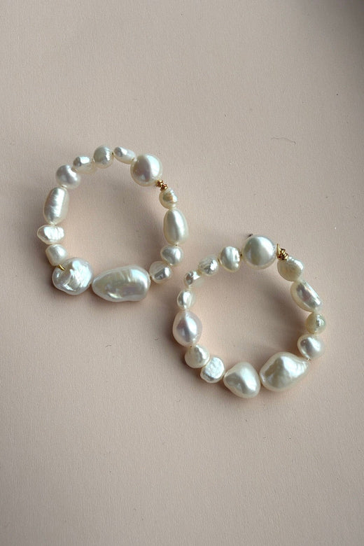 Mellow Moon - Pearl Circle - White Øreringe 