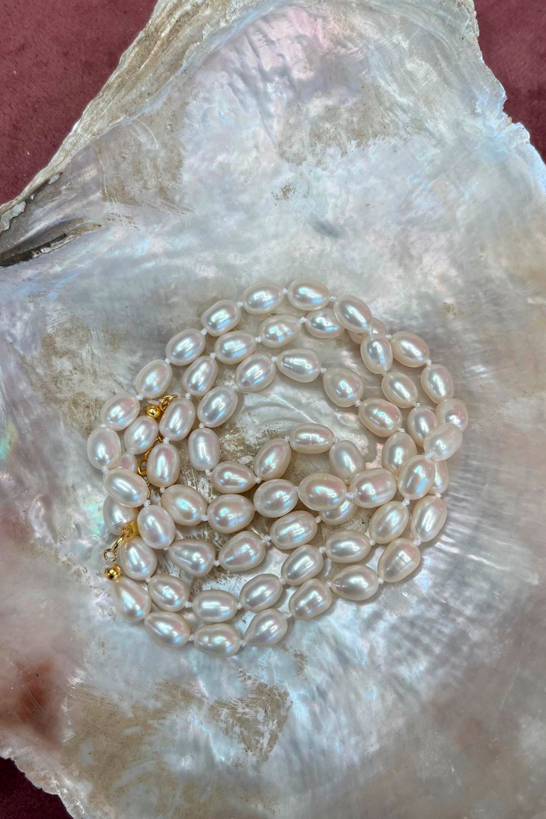 Mellow Moon - Perle Halskæde - Forgyldt