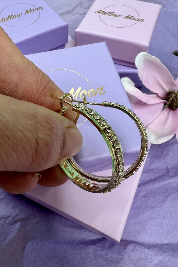 Mellow Moon Selected - Hoop Stone Ø3 cm - Forgyldt - (1 par)