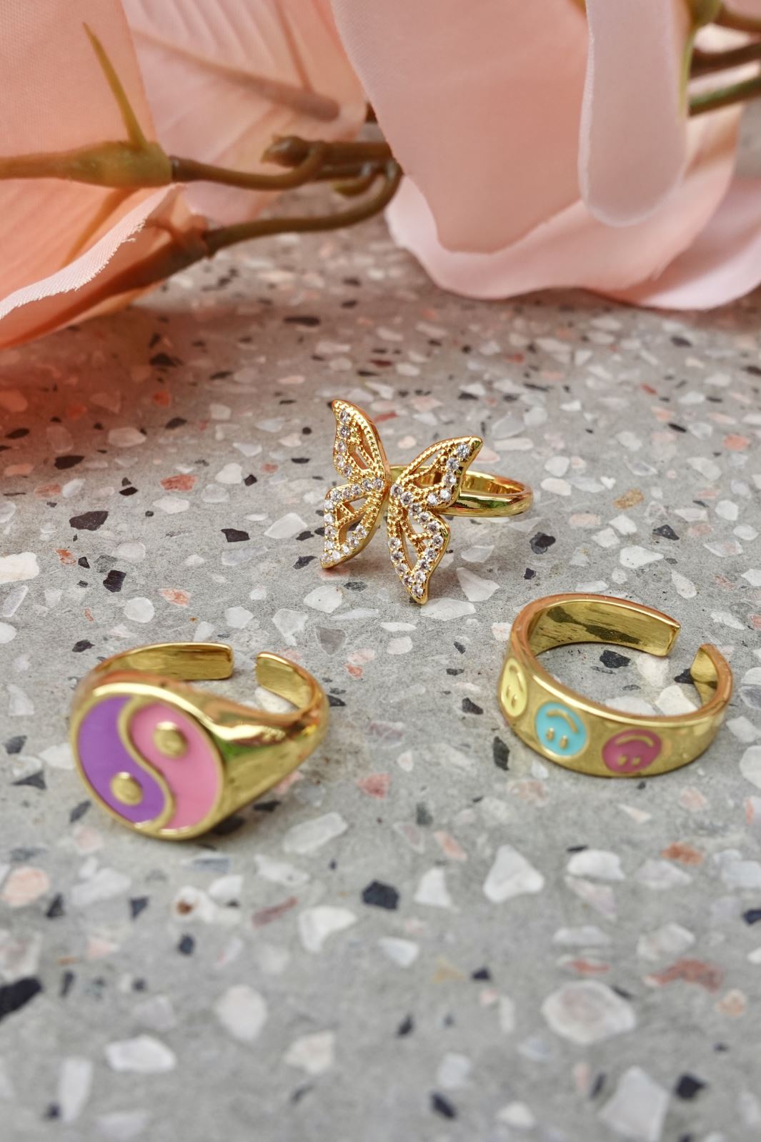 Mellow Moon - Sommerfugl Ring - Forgyldt