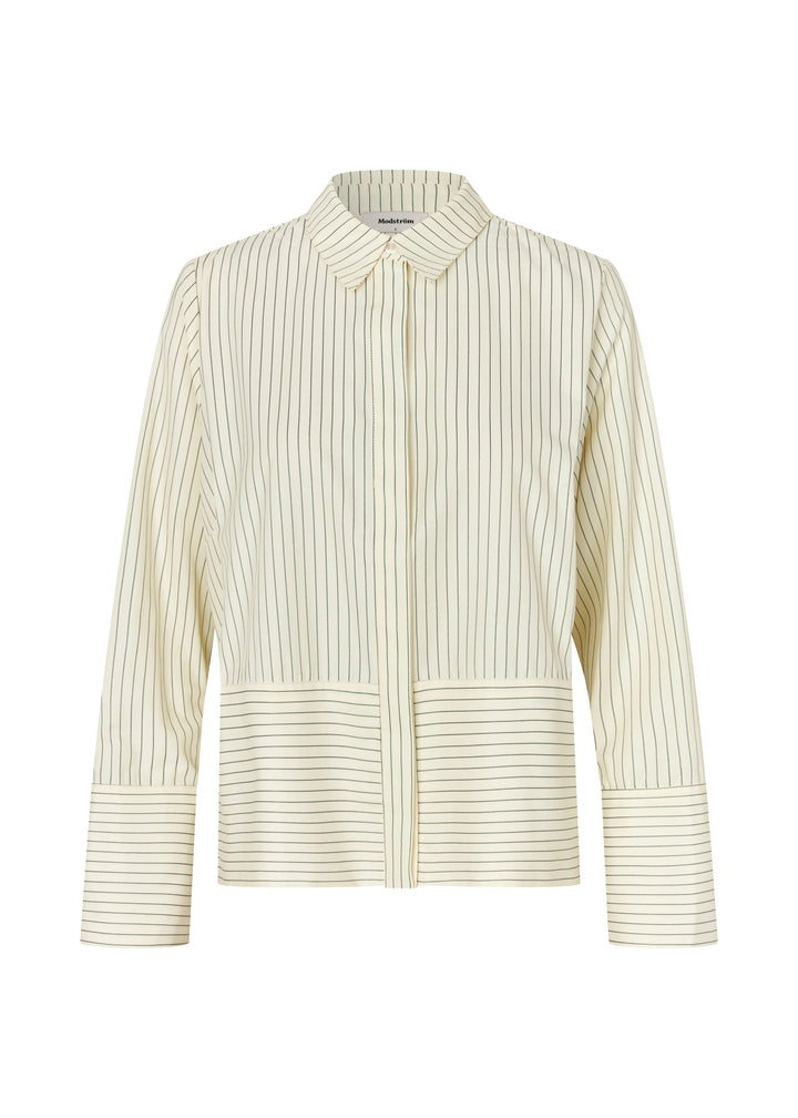ModströM - Brodiemd Shirt 59255 - 12062 - Lime Pinstripe Skjorter 