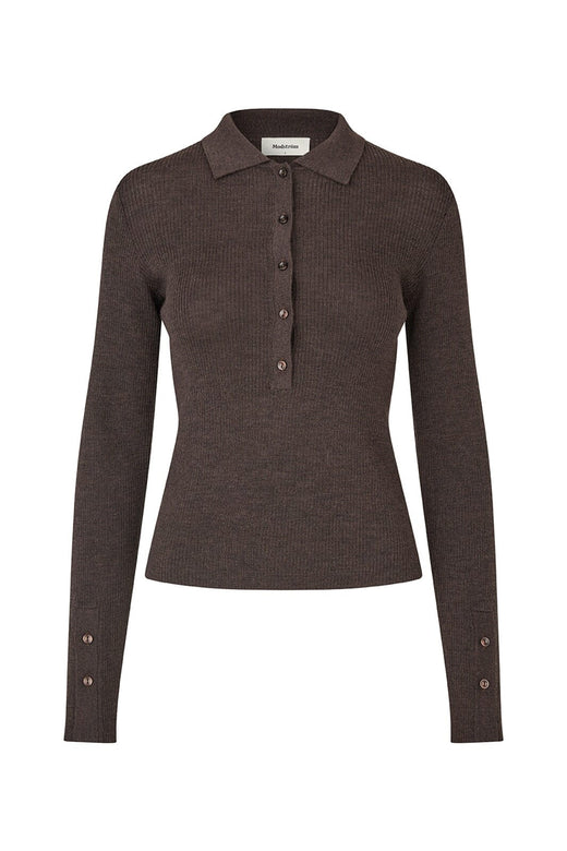 Modström - Hirokimd Button Polo 59556 - 5508 - Seal Brown