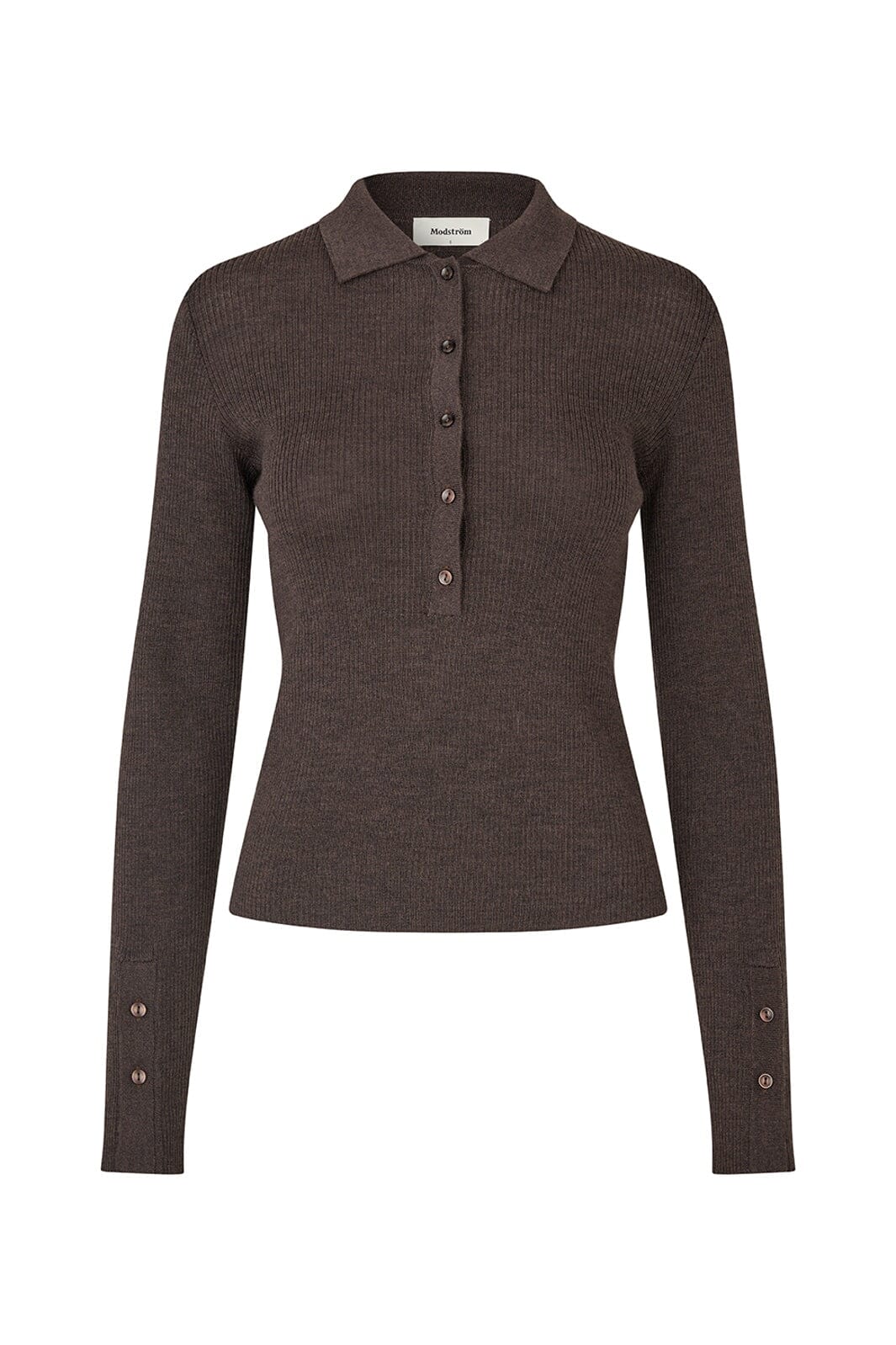 Modström - Hirokimd Button Polo 59556 - 5508 - Seal Brown