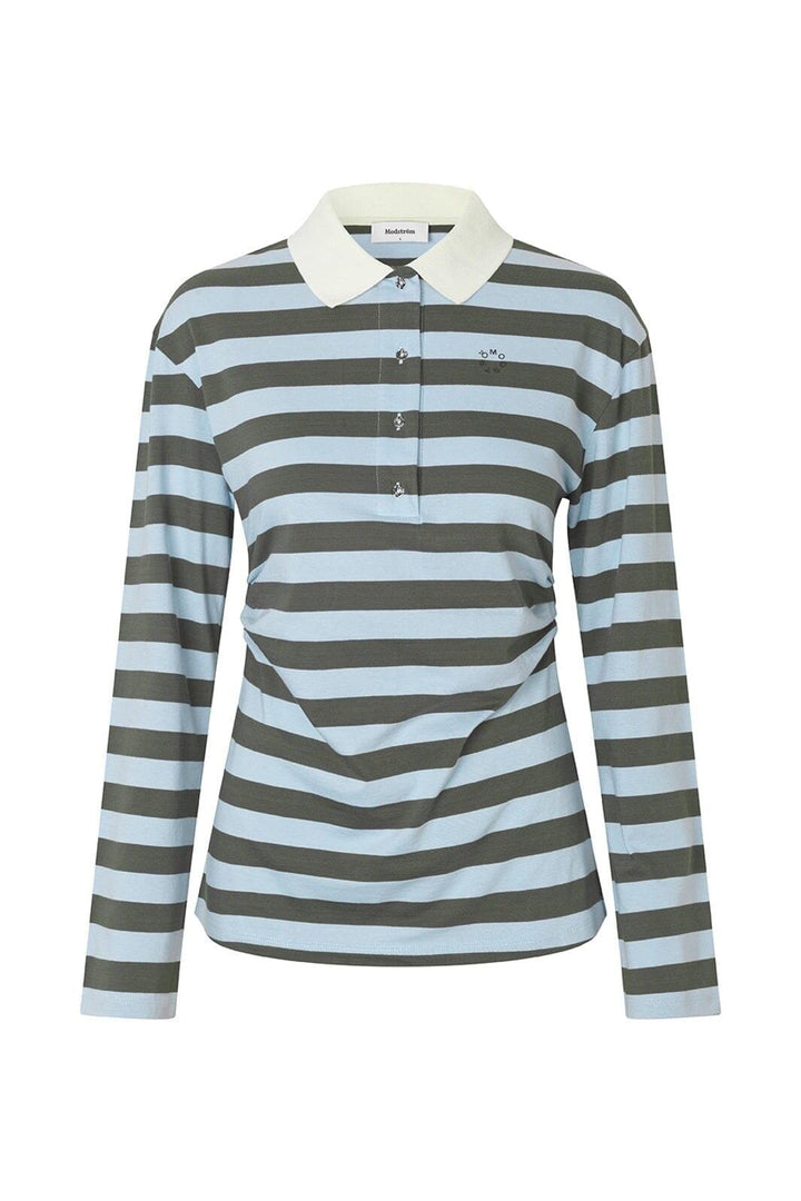 Modström - Stetsonmd Ls Stripe Polo 58842 - 11189 - Cashmere Beluga Stripe