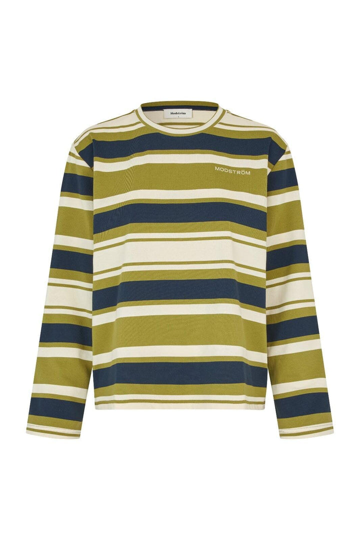 Modström - Urbanmd Stripe Ls T-Shirt 59040 - 11193 - Tarragon Navy Stripe T-shirts 