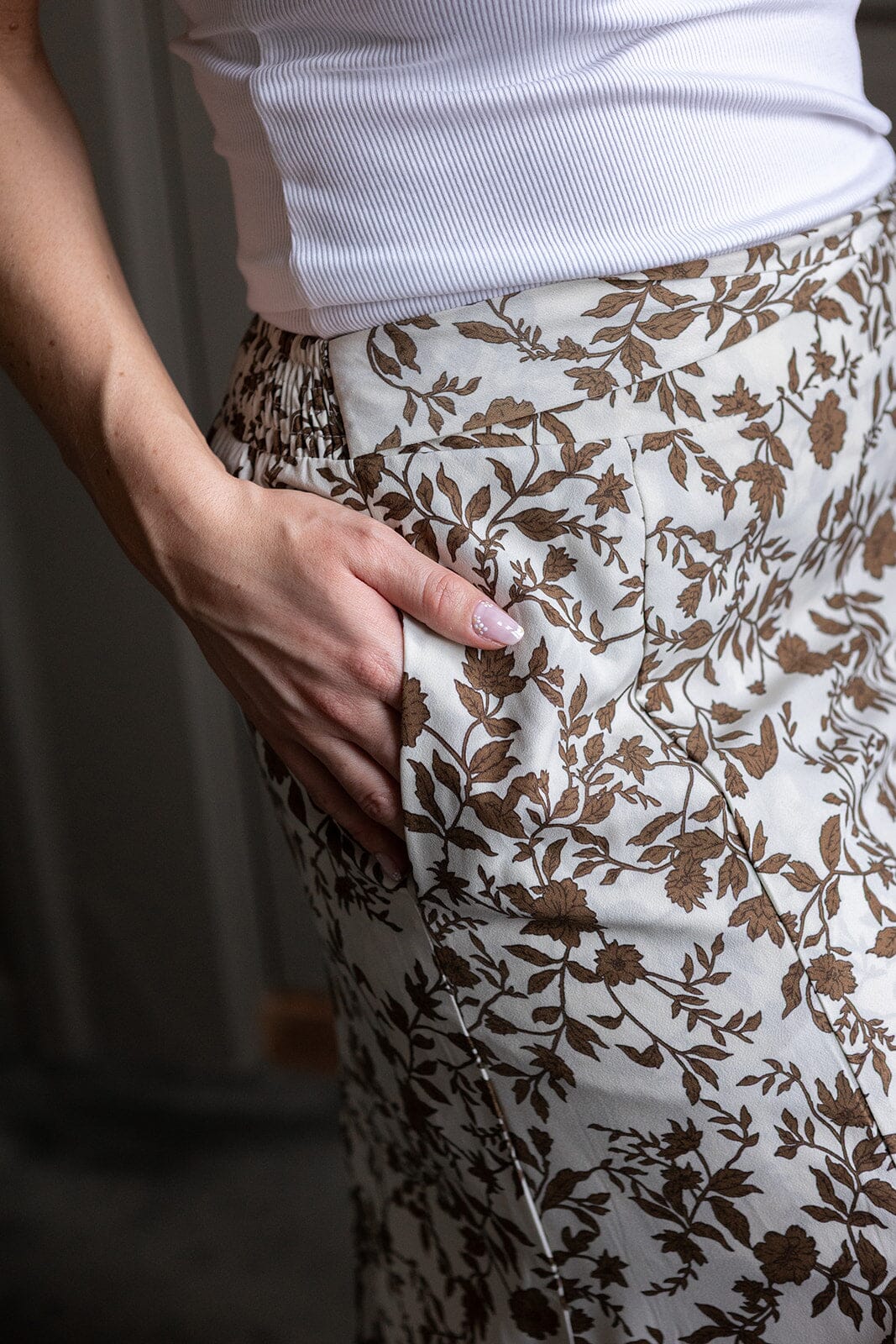 Molly & My X Melanie Due - Tenna D Print Skirt 167314 - 214 - Taupe Nederdele 