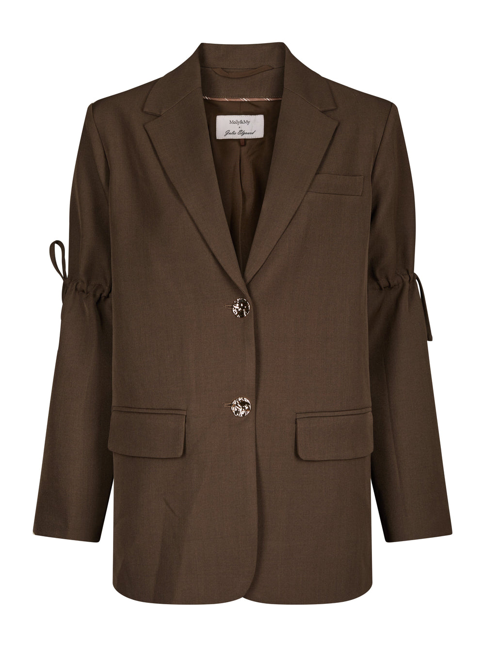 Molly&My x Julie Elgaard - Frida String Structure Blazer 167115 - 676 - Dark Brown Blazere 