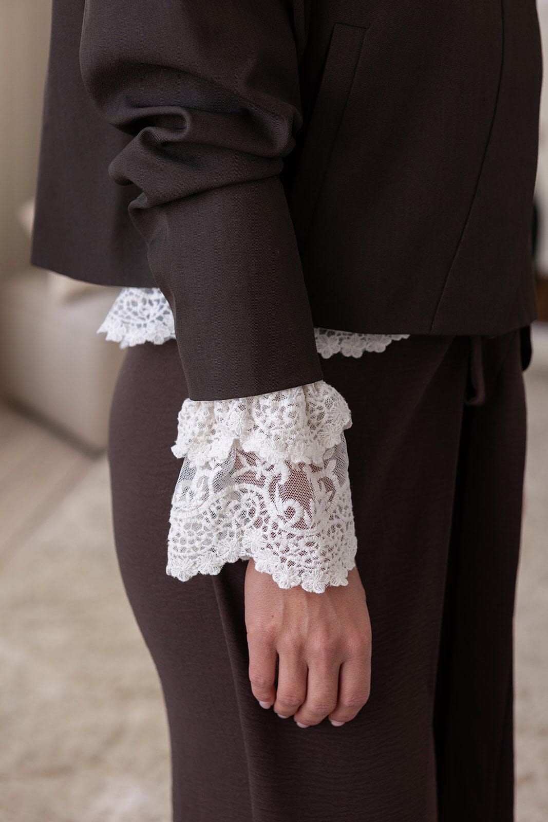 Molly&My X Melanie Due - Stephanie S Structure Blazer 168526 - 676 - Dark Brown Blazere 