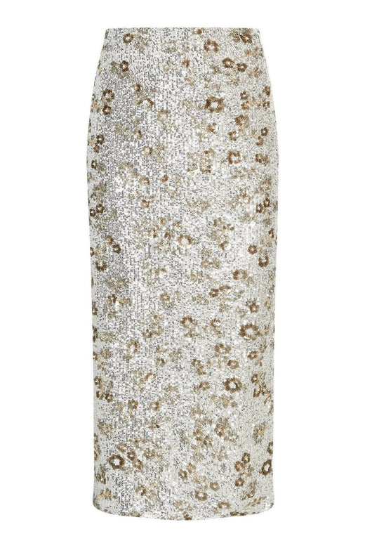 Moss Copenhagen - Mschmagnolia Skirt Emb 19473 - Silver T Coco Nederdele 