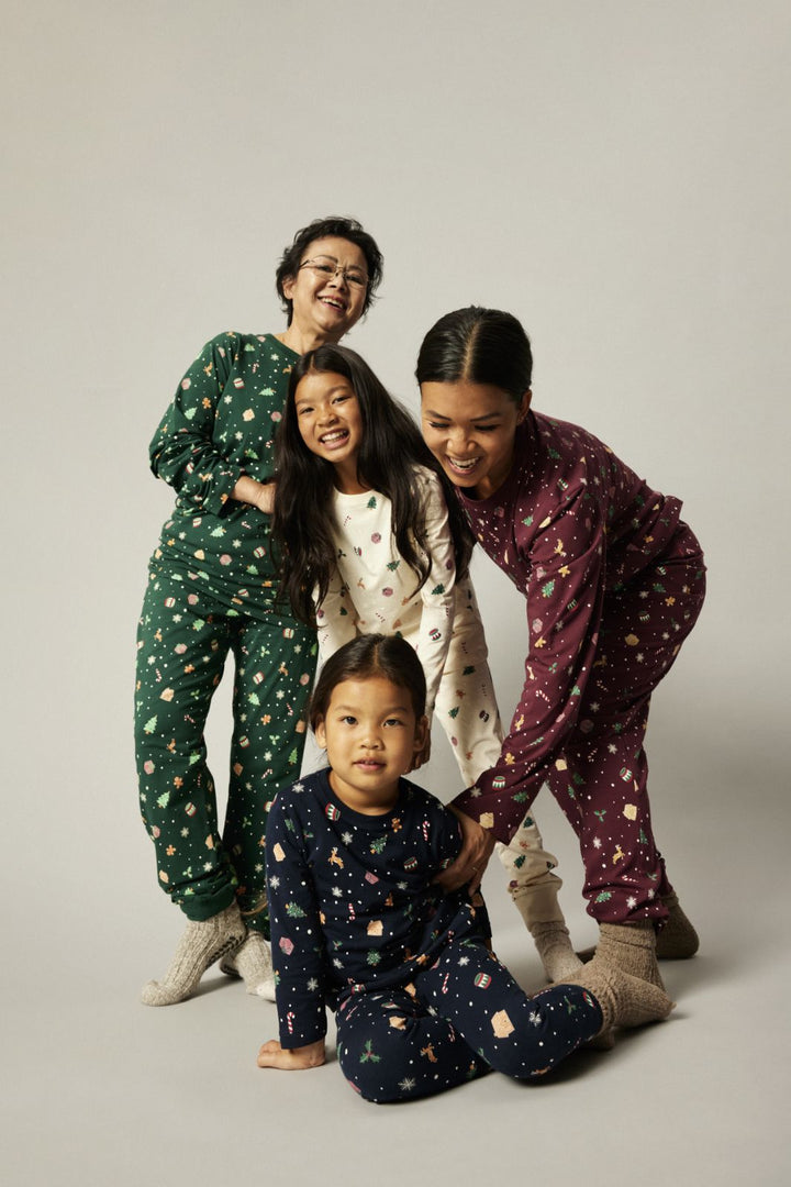 Name It - Nanvismas Ls Nightset - 4918983 Botanical Garden Xmas Aop Nattøj 