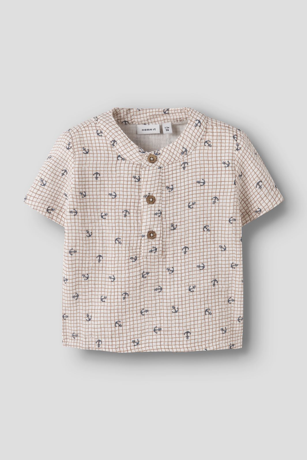 Name It - Nbmfront Ss Shirt - 4974866 Cloud Dancer Anchor