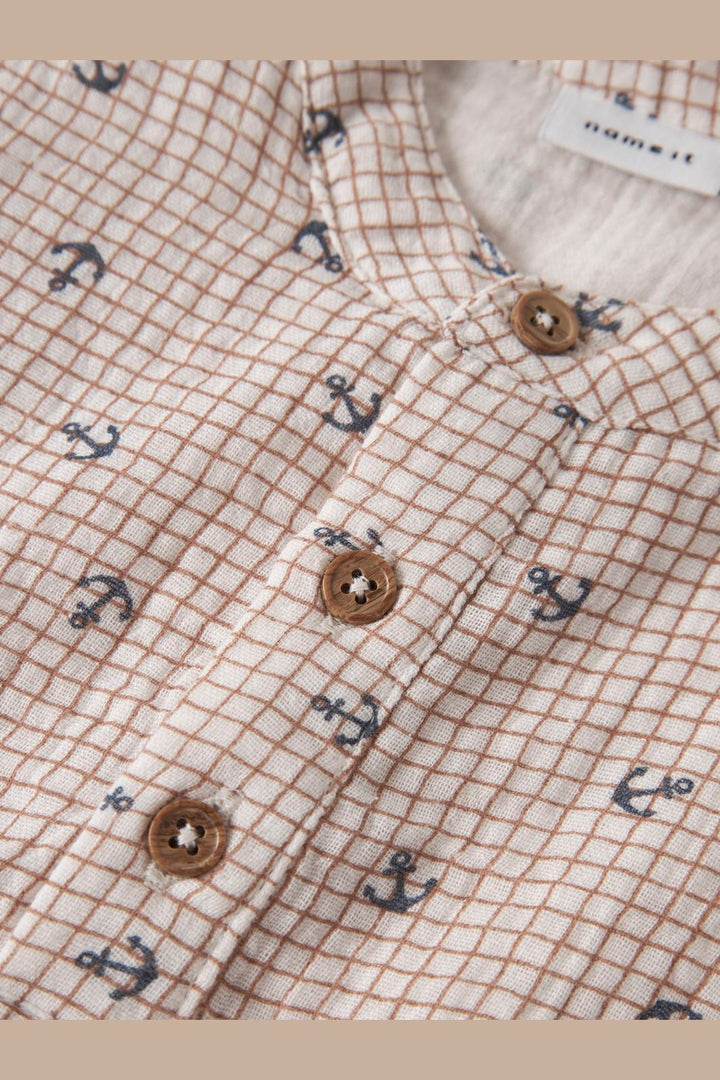 Name It - Nbmfront Ss Shirt - 4974866 Cloud Dancer Anchor