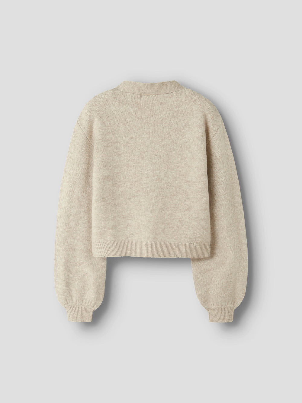 Name It - Nkfrina Ls Knit Card - 4948506 Cement Black Bow Cardigans 