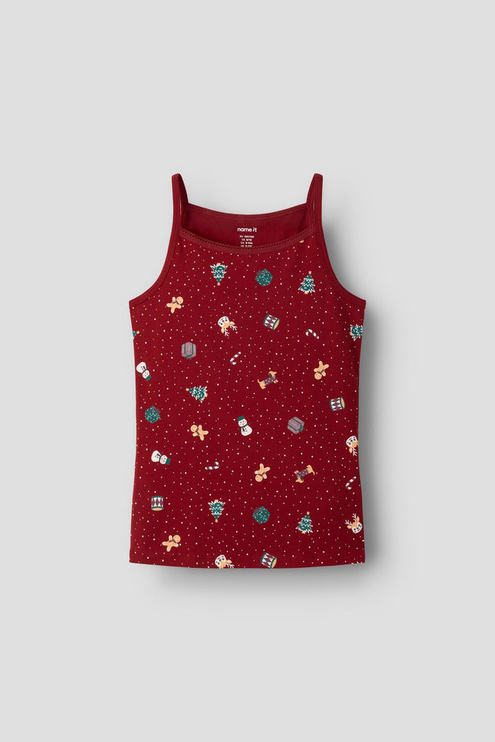 Name It - Nkfvismas Strap Top Giftpack - 5144326 Red Dahlia W/ Pink Nectar
