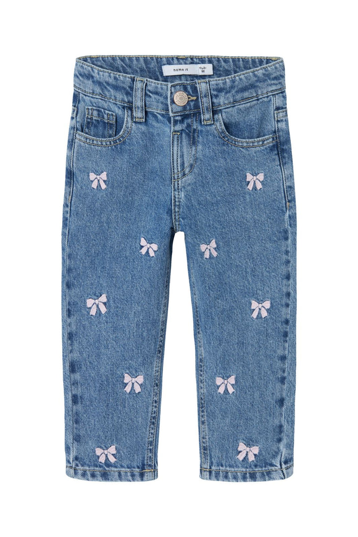 Name It - Nmfbella Emb Jeans 3285-Be - 4677987 Medium Blue Denim Bows