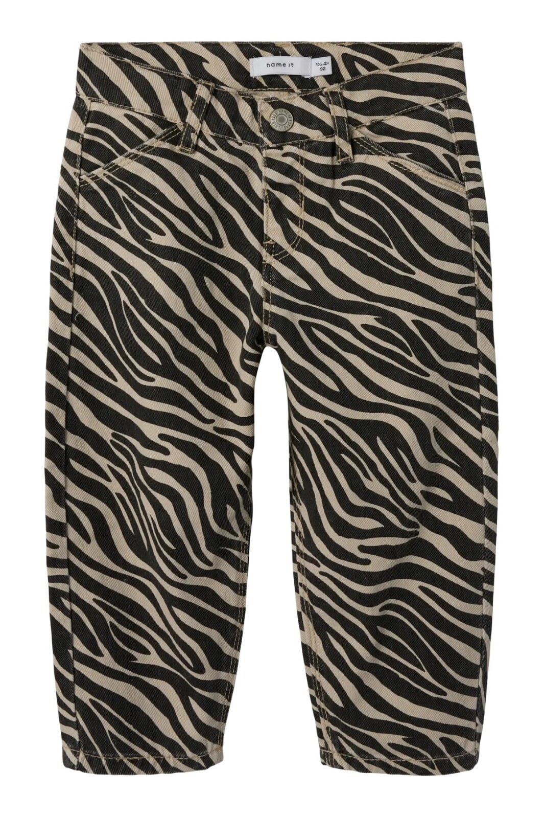 Name It - Nmfbella Twill Pant 4003-Td D - 4804530 Cement Black Zebra