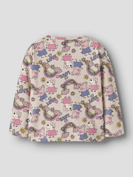 Name It - Nmfdarsy Peppa Ls Nreg Top - 5009657 Peyote Melange T-shirts 