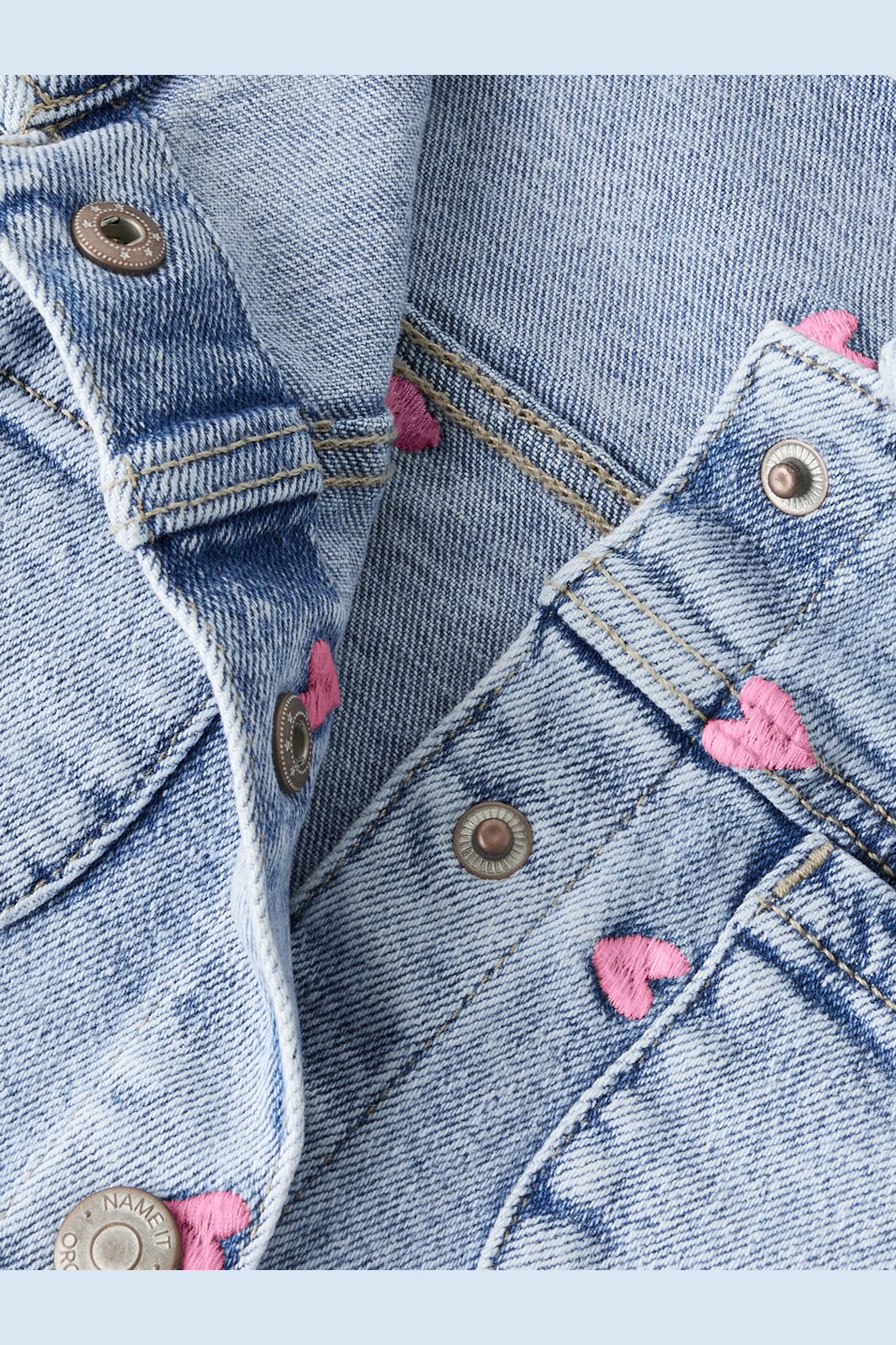 Name It - Nmfelisa Emb Jacket 2633-Fr T - 4893789 Light Blue Bleached Denim