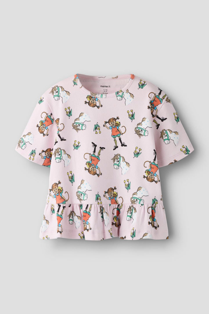 Name It - Nmfmara Pippi Ss Nreg Top Sky - 5096424 Cradle Pink