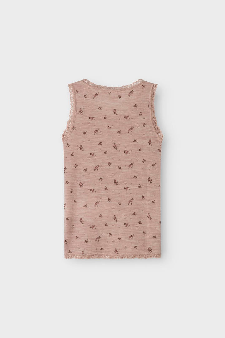 Name It - Nmfwang Wool Needle Tank Top - 4737134 Shadow Gray Small Flowers