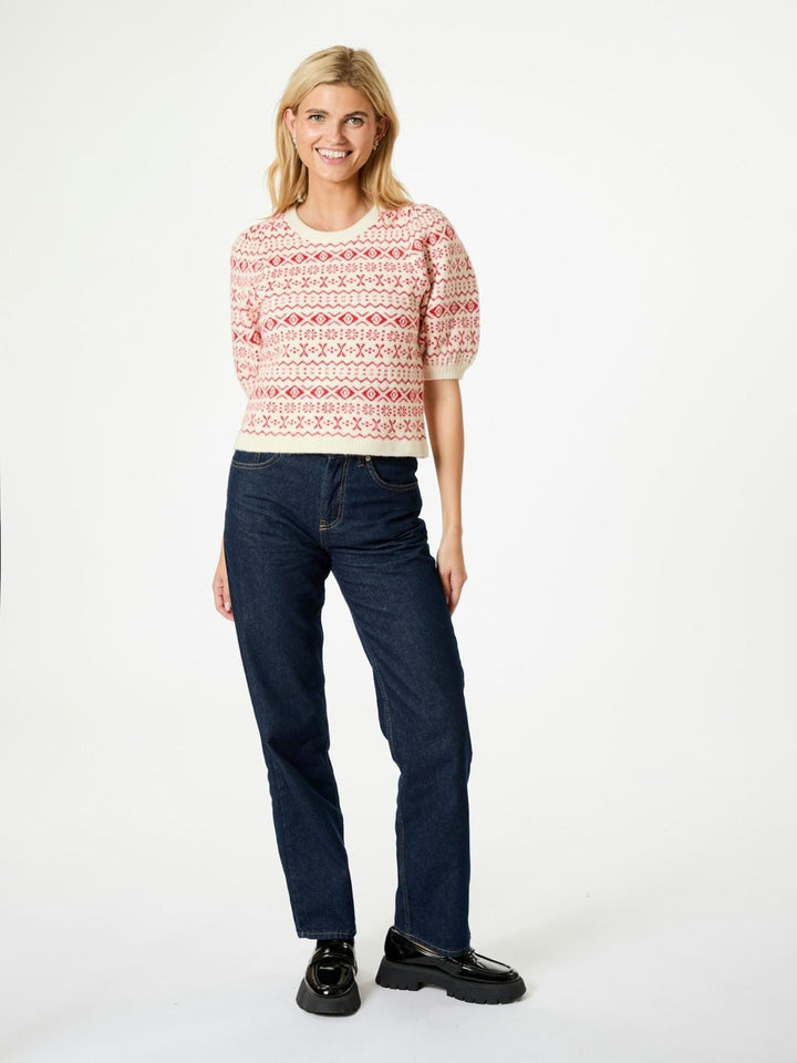 Neo Noir - Abi Vintage Knit Blouse - Red