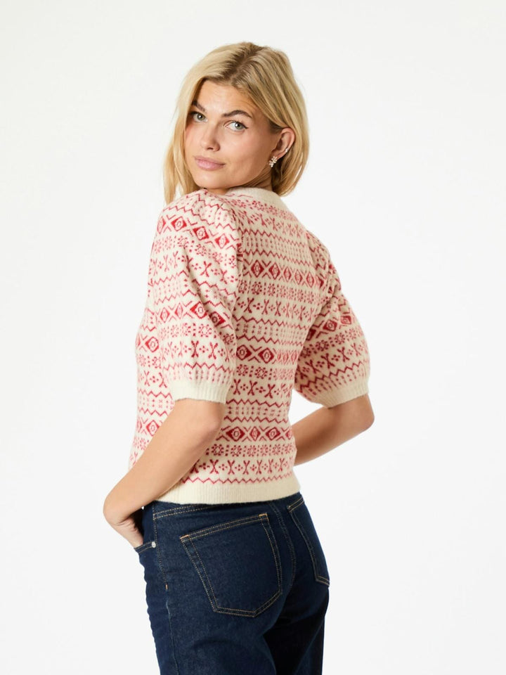 Neo Noir - Abi Vintage Knit Blouse - Red