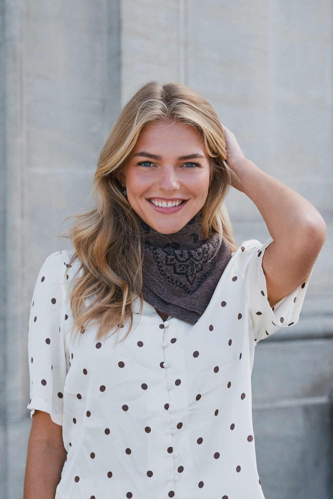 Neo Noir - Adelina Paisley Knit Scarf 169506 - 205 - Brown Melange Tørklæder 