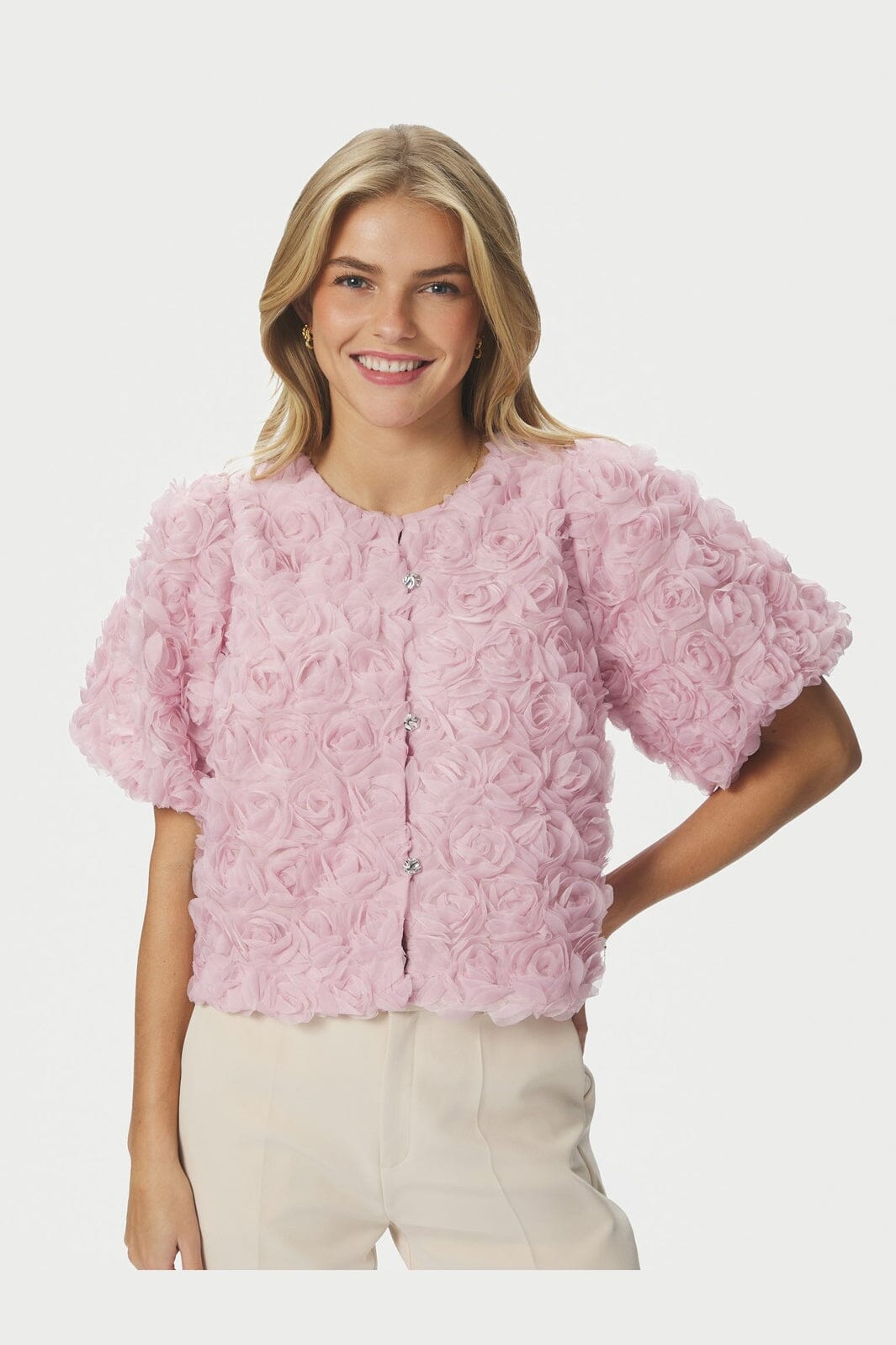 Neo Noir - Aisa Flower Blouse 168409 - 165 - Rose
