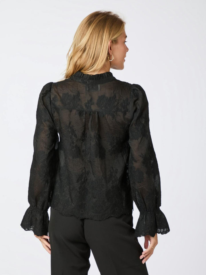 Neo Noir - Amara Big Embroidery Blouse - Black