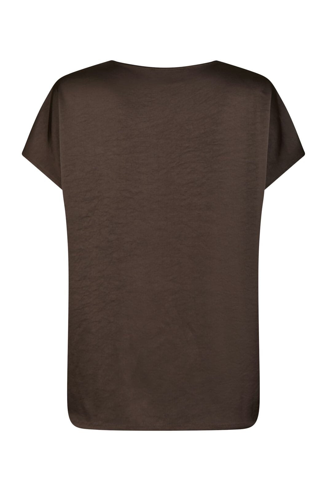 Neo Noir - Annabeth Heavy Sateen Tee 161907 - 676 - Dark Brown