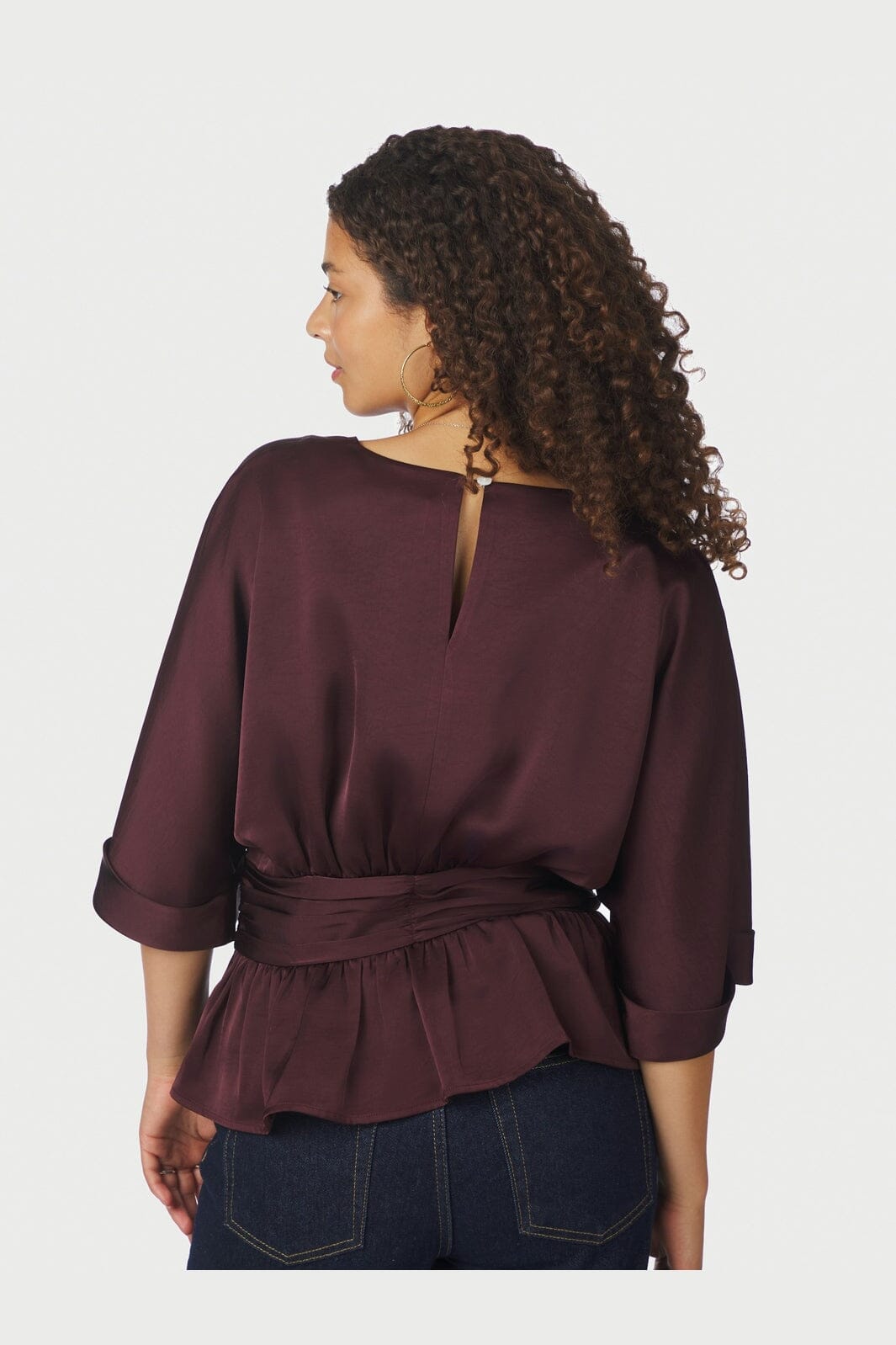 Neo Noir - Annegret Heavy Sateen Blouse 166830 - 174 - Burgundy