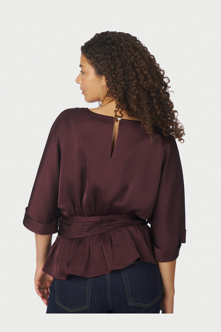 Neo Noir - Annegret Heavy Sateen Blouse 166830 - 174 - Burgundy