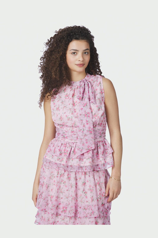 Neo Noir - Ansol Meadow Printed Top 168371 - 754 - Light Pink